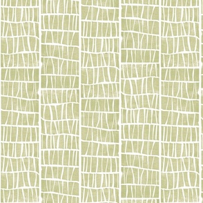 [L] Block Printing Geometric Serene Landscape - Grass Green #P230802