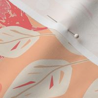 Floral pattern in fashionable peach shades.