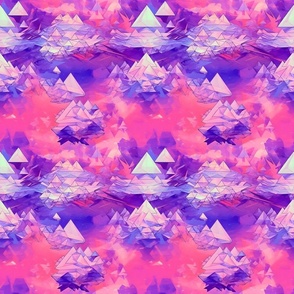 Pink & Blue Geometric Abstract - medium