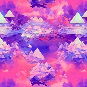 Pink & Blue Geometric Abstract - large