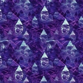 Purple & Blue Abstract Faces - small