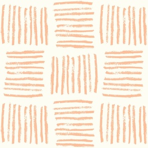 peach fuzz checker board - pantone color of the year 2024 on light cream - checkered wallpaper and fabric