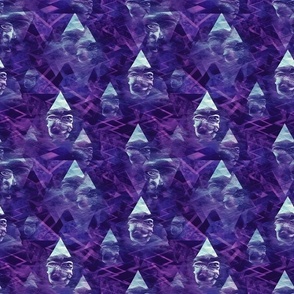 Purple & Blue Abstract Faces - medium