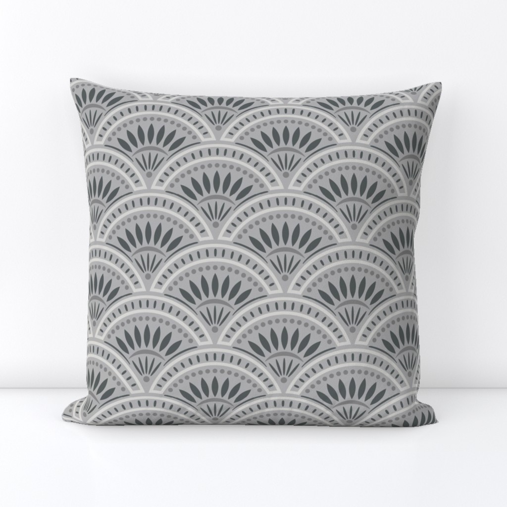 Art Deco Scallop | Medium Scale | Grey