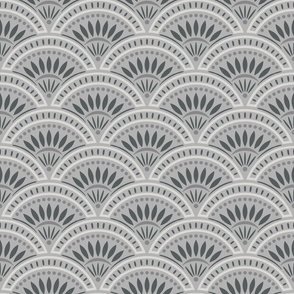 Art Deco Scallop | Medium Scale | Grey