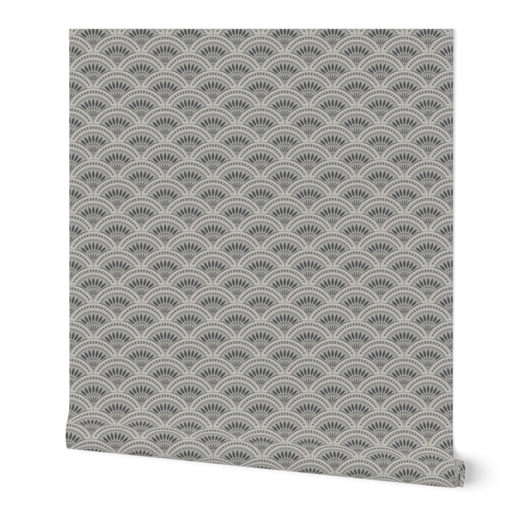 Art Deco Scallop | Small Scale | Grey