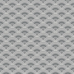 Art Deco Scallop | Small Scale | Grey