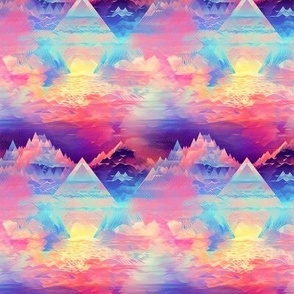Rainbow Abstract Mountains - small
