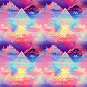 Rainbow Abstract Mountains - medium