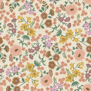 Audrey Floral Almond beige LARGE