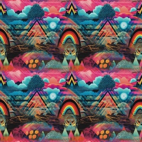 Rainbow Psychedelic Abstract - medium