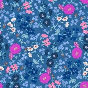 Audrey Floral Shades of Blue MEDIUM