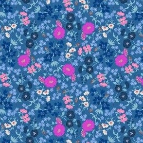 Audrey Floral Shades of Blue SMALL