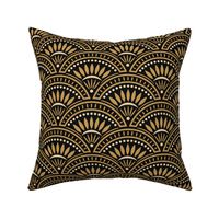 Art Deco Scallop | Medium Scale | Black and Gold