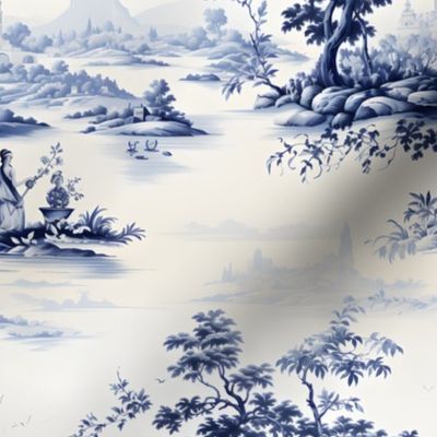 Blue & White Toile - medium