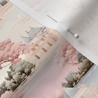 Pink, Blue & Ivory Landscape - small