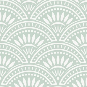 Art Deco Scallop | Large Scale | Light Sage