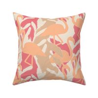 [Large] Tropical Flamingos Fuzzy Peach Pink