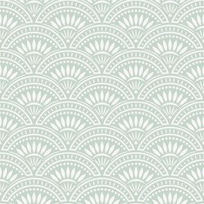 Art Deco Scallop | Medium Scale | Light Sage