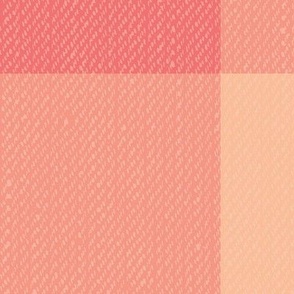 Twill Textured Gingham Check Plaid (6" squares) - Peach Fuzz, Georgia Peach and Peach Puree (TBS197)