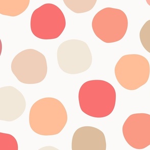 peach fuzz big wonky dot - pantone color of the year 2024 - peach plethora color palette - crooked big dot wallpaper and fabric