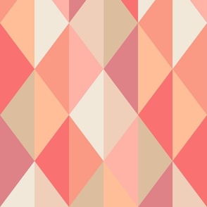 peach fuzz geo triangle - pantone color of the year 2024 - peach plethora color palette - retro geometric wallpaper