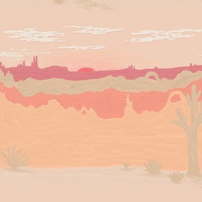 Tranquil Desert Peach Sunset