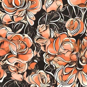 abstract peach floral pattern