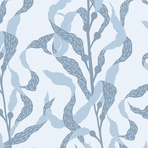 Underwater Kelp Forest - monochromatic light muted blue grey - large scale