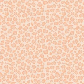 Leopard Spots Print - Ditsy  Scale - Peach Fuzz Spots and Apricot Background Animal Print