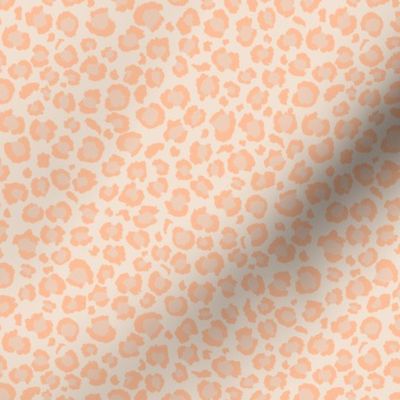 Leopard Spots Print - Small Scale - Peach Fuzz Spots and Apricot Background Animal Print