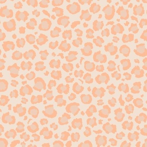Leopard Spots Print - Medium Scale - Peach Fuzz Spots and Apricot Background Animal Print soft pastel orange