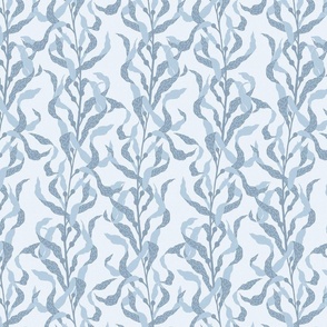 Underwater Kelp Forest - monochromatic light muted blue grey - small scale