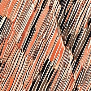 abstract peach and black lines