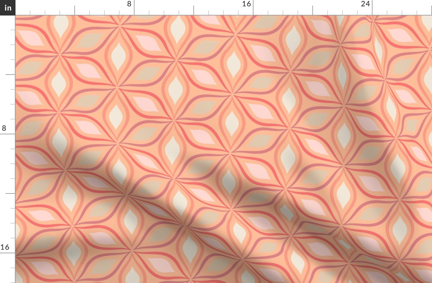 Mid-Mod Petal Geometric in Peach Plethora