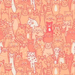 Peachy cat crowd