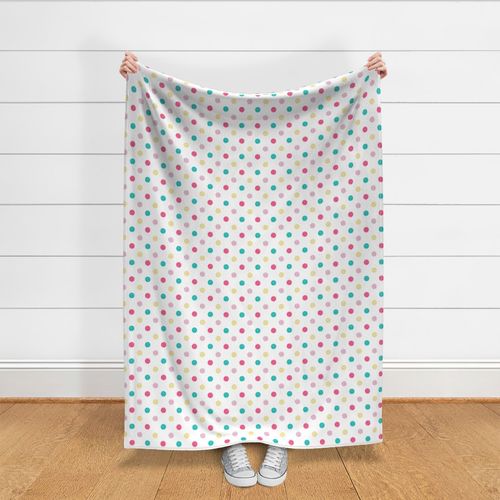 Medium -1" textured polka dots on white