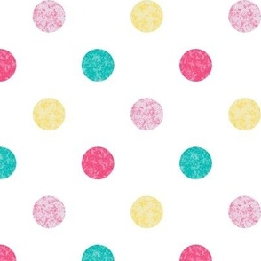Medium -1" textured polka dots on white