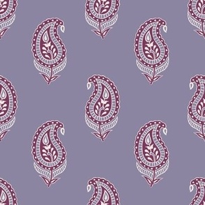 Zoey Paisley Gray Lavender purple copy SMALL 4x4 inches