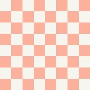 Peachy pink checkerboard 2x2