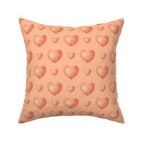 Valentine watercolor hearts rusty pink on PEACH FUZZ | ffbe98 