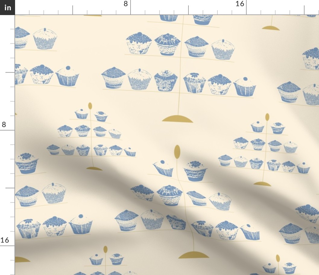 tiered cupcakes creamy blue 11in x 11in