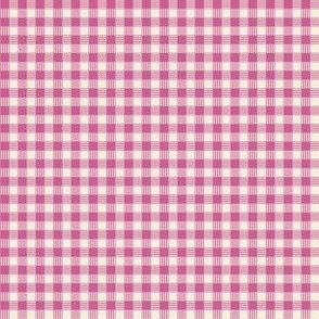 Striped Plaid Peony Pink and Cream Small Scale Blender coordinate pattern