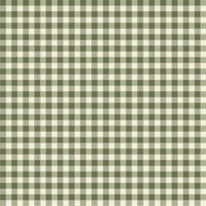 Striped Plaid Olive Green and Cream Small Scale Blender coordinate pattern