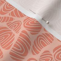 Playful Peach Echo: Abstract Organic Shapes - Modern Whimsical Fabric Design