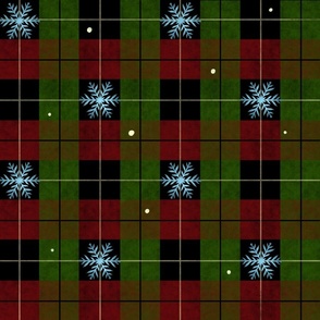 Christmas Plaid-Festive Red and Green with Snowflake