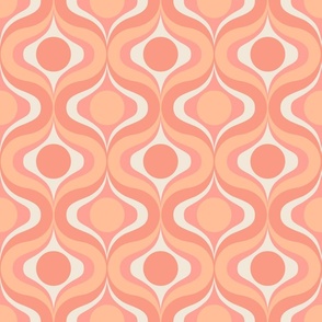 Peach Fuzz pastel retro ogee ovals