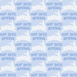 hop into spring blue and white