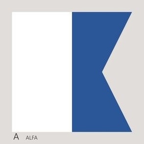 Letter A Nautical Flag - 5" flag on 6" square