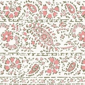 Paisley Border Olive and Sunset